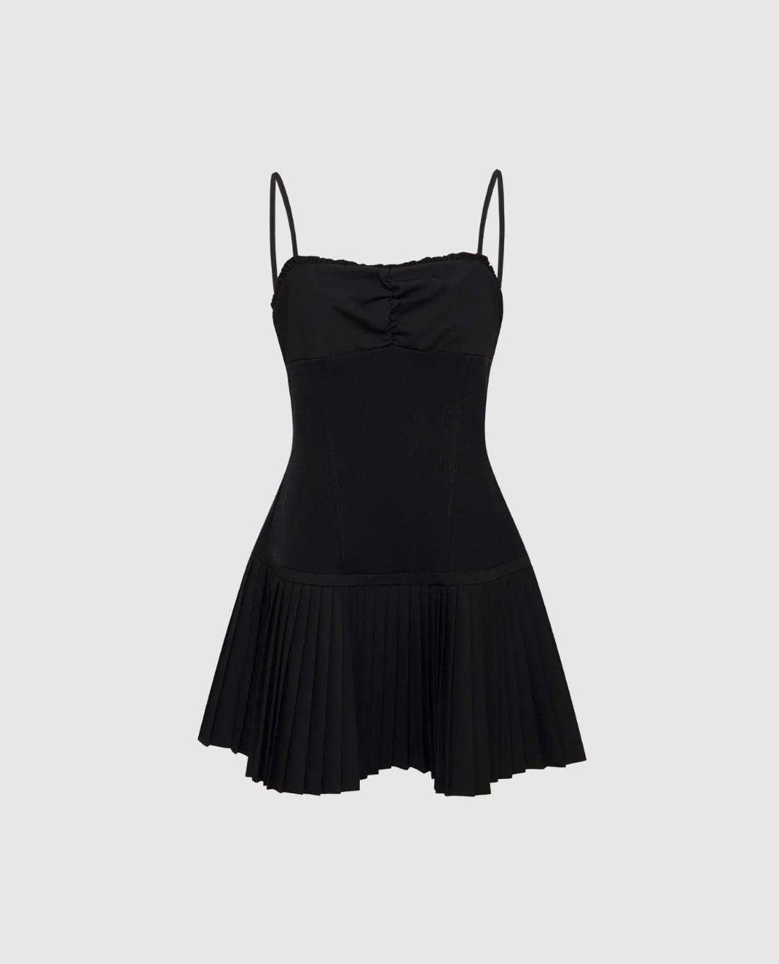 URBAN REVIVO - Đầm hai dây mini dáng xoè xếp li