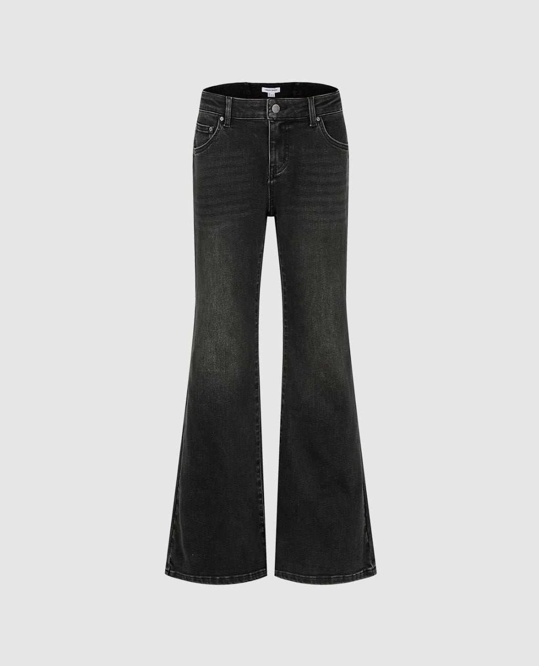 URBAN REVIVO - Quần jeans nữ ống loe wash bạc