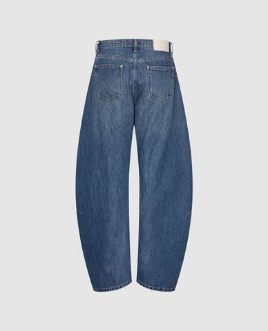  URBAN REVIVO - Quần jeans nữ ống rộng dáng cong 