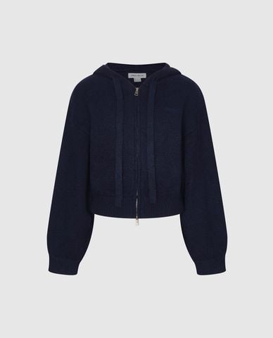  URBAN REVIVO - Áo hoodie nữ tay dài thêu họa tiết 