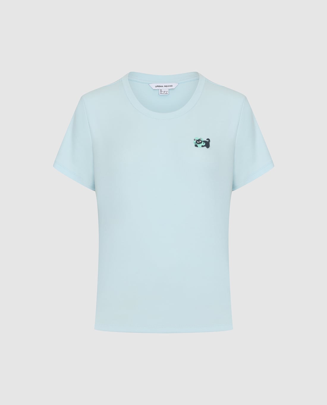 URBAN REVIVO - Áo thun nữ cổ tròn tay ngắn in họa tiết