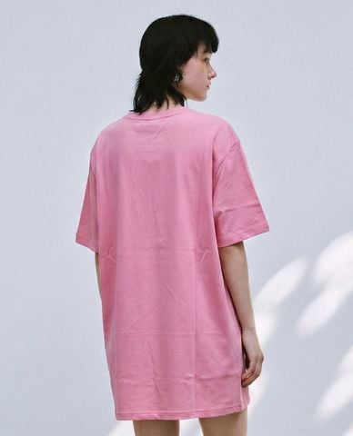  URBAN REVIVO - Đầm mini cổ tròn đính nơ phom suông 