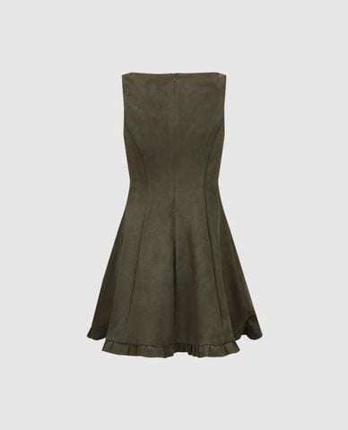 URBAN REVIVO - Đầm sát nách mini cổ khoét giọt nước 