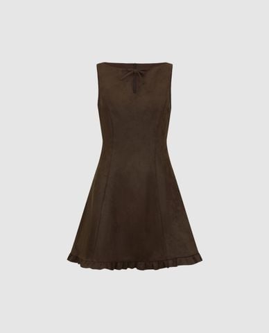  URBAN REVIVO - Đầm sát nách mini cổ khoét giọt nước 