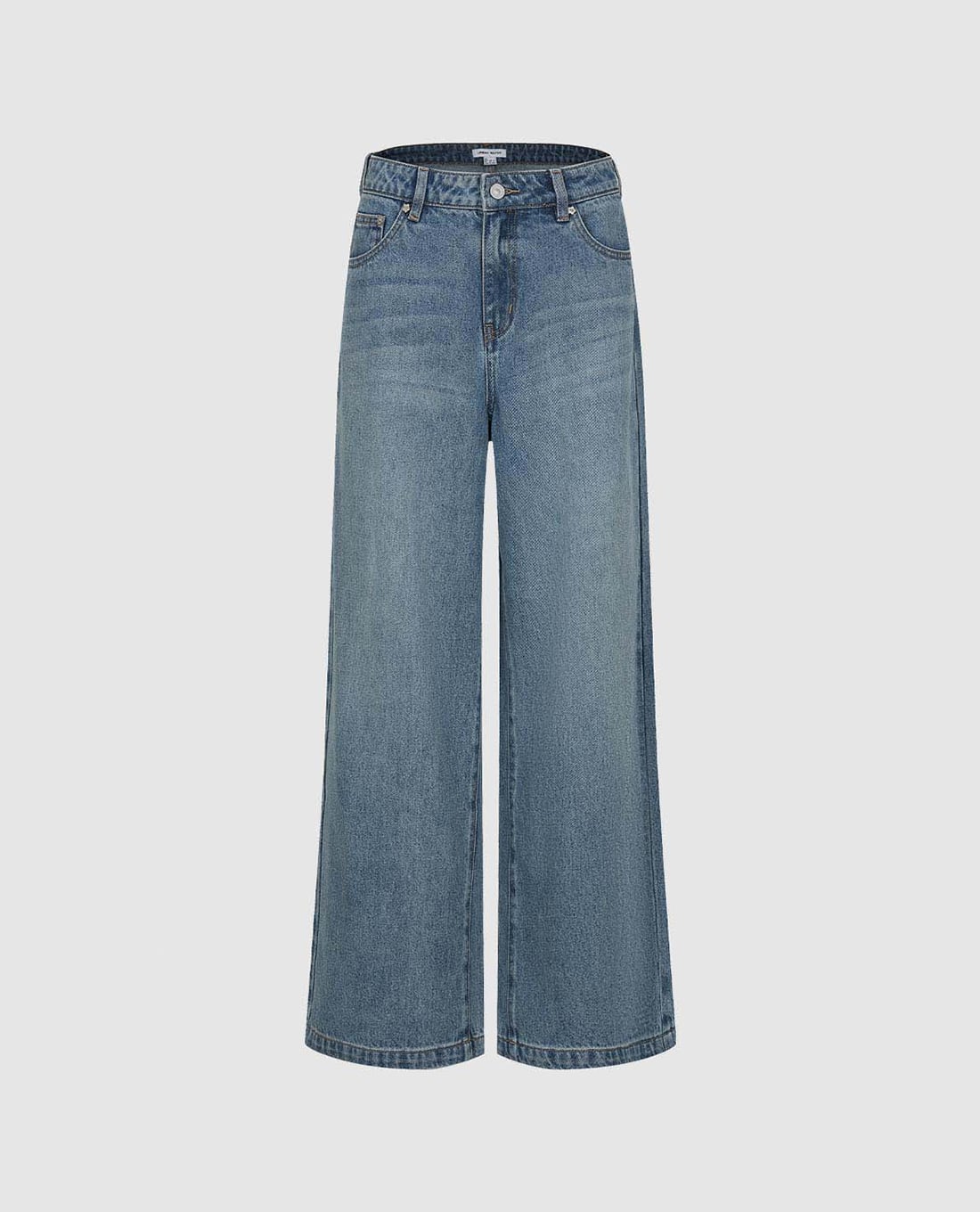 URBAN REVIVO - Quần jeans nữ ống rộng wash bạc