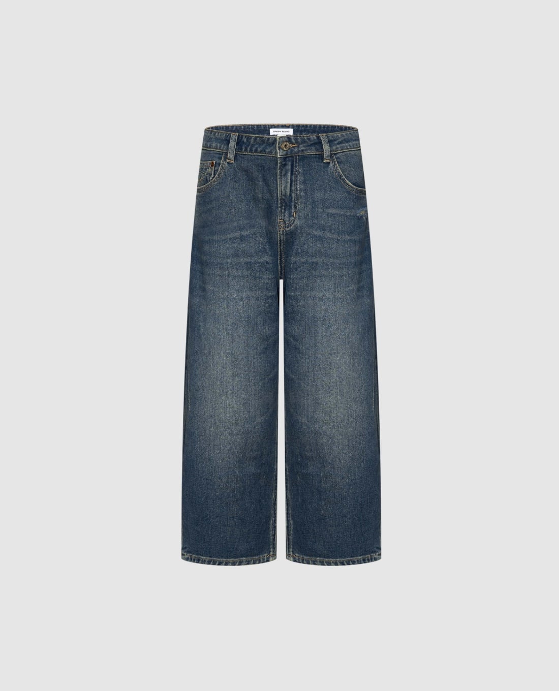 URBAN REVIVO - Quần jeans nữ ống rộng wash bạc