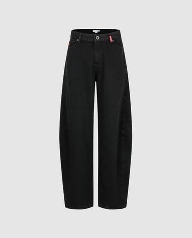  URBAN REVIVO - Quần jeans nữ ống rộng dáng cong 