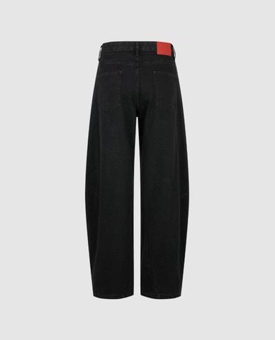  URBAN REVIVO - Quần jeans nữ ống rộng dáng cong 