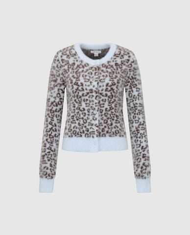  URBAN REVIVO - Áo khoác cardigan nữ họa tiết da báo 