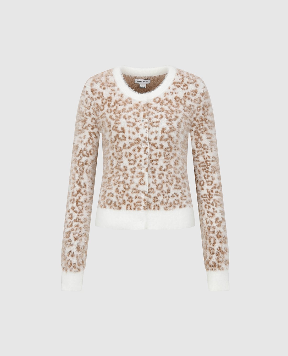 URBAN REVIVO - Áo khoác cardigan nữ họa tiết da báo