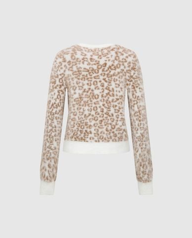  URBAN REVIVO - Áo khoác cardigan nữ họa tiết da báo 