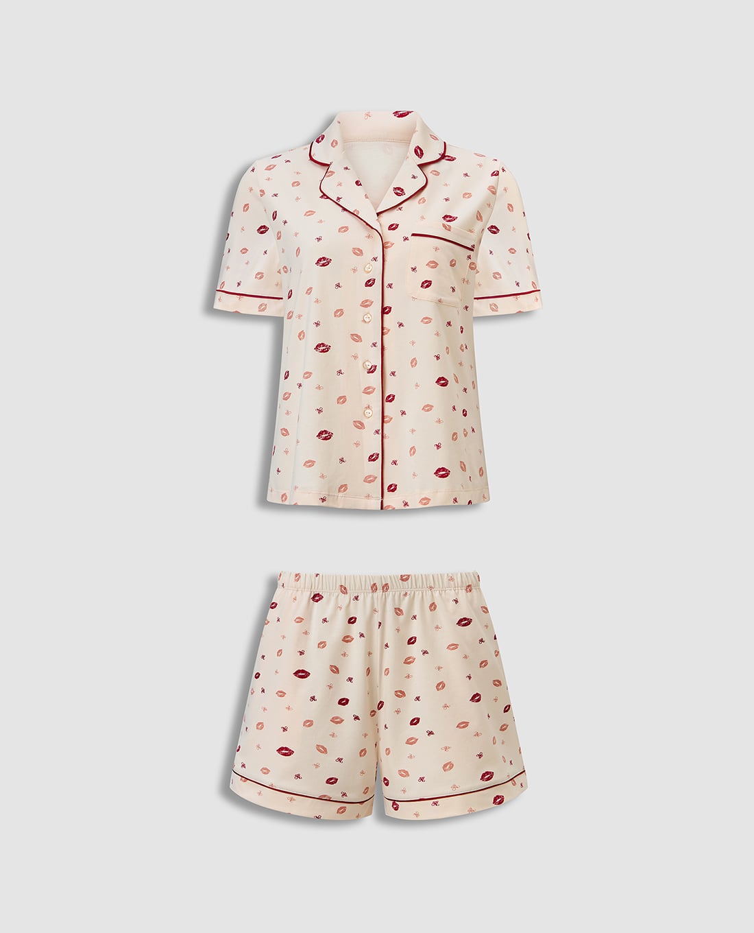 VERA - Bộ pijama ngắn nữ tay ngắn in họa tiết