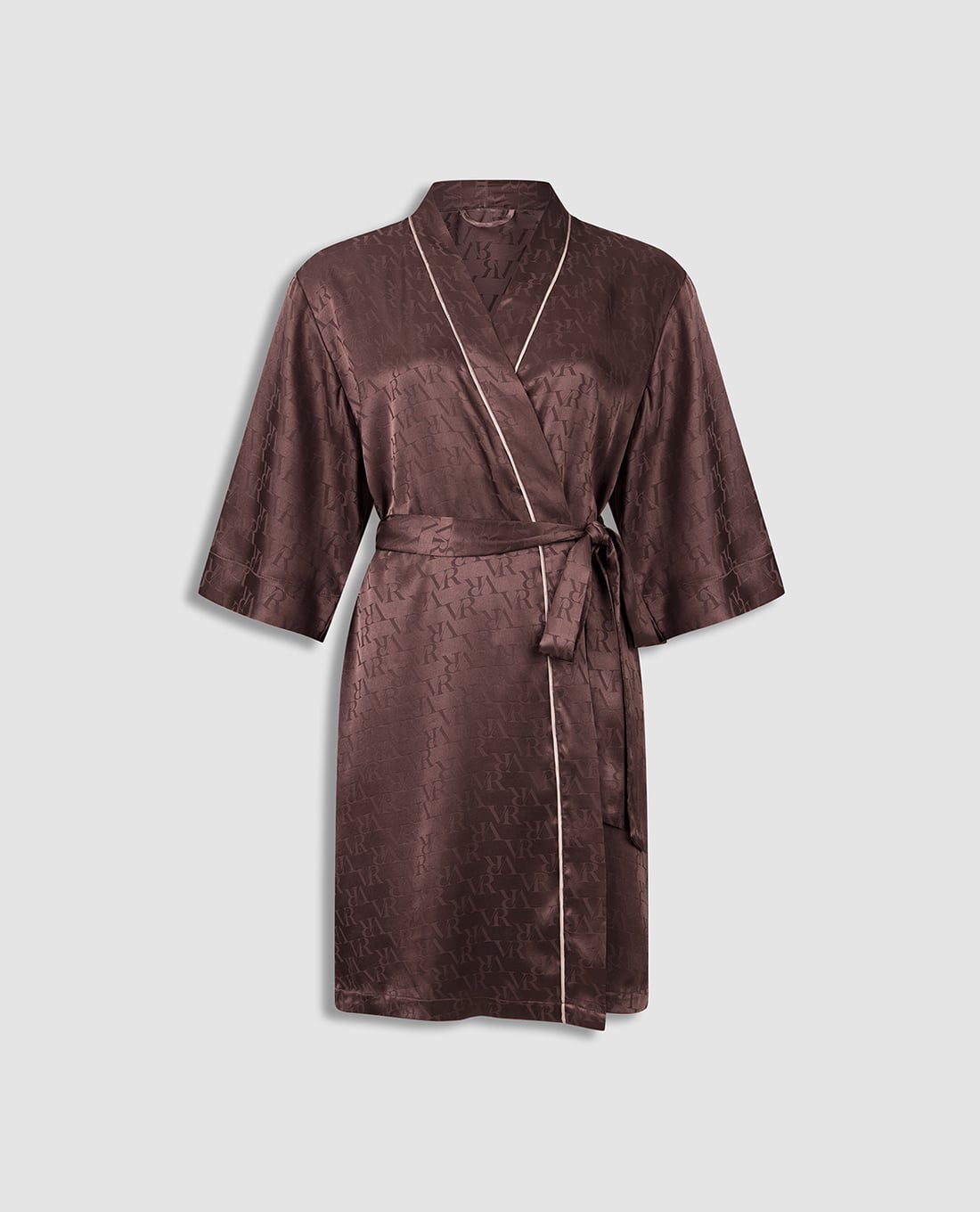VERA - Áo khoác kimono nữ satin phối họa tiết