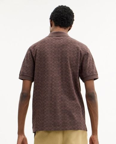  COACH - Áo polo nam cổ bẻ tay ngắn Signature 