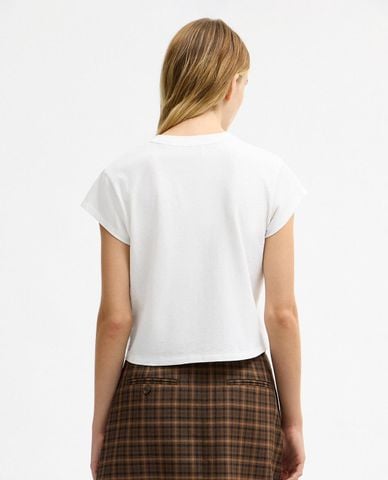  COACH - Áo croptop nữ cổ tròn tay ngắn 