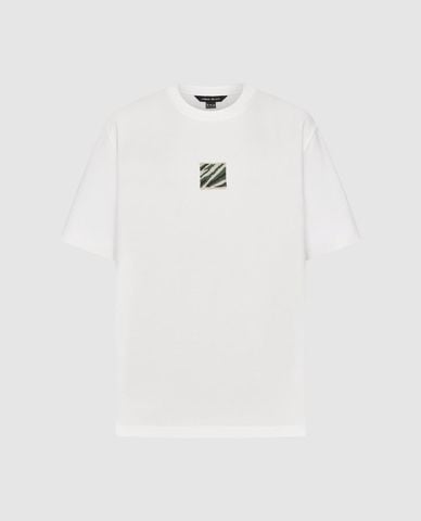  URBAN REVIVO - Áo thun nam cổ tròn tay ngắn in họa tiết 