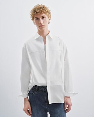  URBAN REVIVO - Áo sơ mi nam cổ bẻ tay dài thanh lịch 