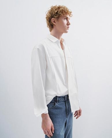  URBAN REVIVO - Áo sơ mi nam cổ bẻ tay dài thanh lịch 