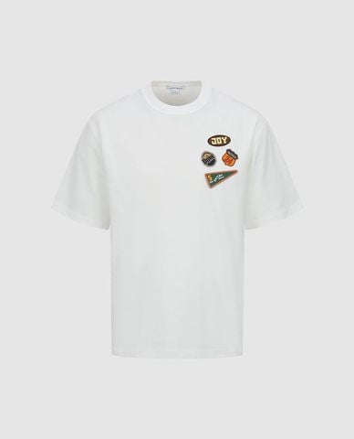  URBAN REVIVO - Áo thun nam cổ tròn tay ngắn phối họa tiết 