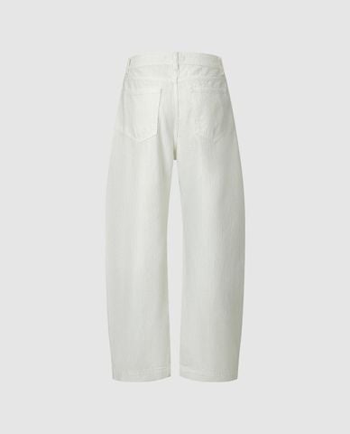  URBAN REVIVO - Quần jeans nữ ống đứng phối họa tiết 