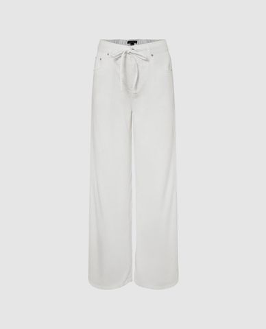  URBAN REVIVO - Quần jeans nữ ống rộng phối dây rút 