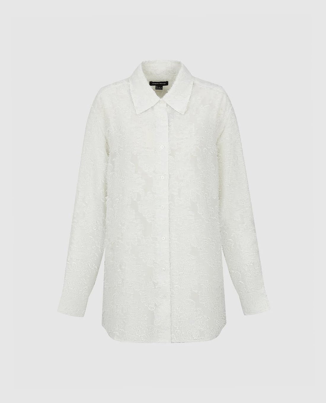 URBAN REVIVO - Áo sơ mi nữ tay dài họa tiết nổi