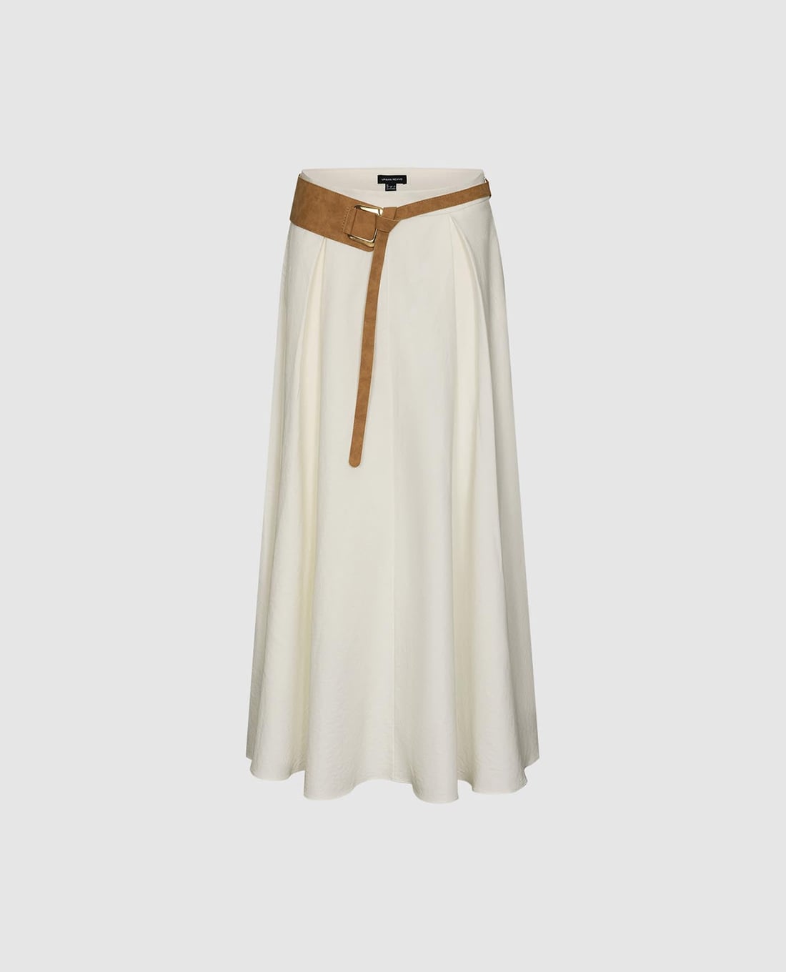 URBAN REVIVO - Chân váy phom suông midi phối đai bản lớn