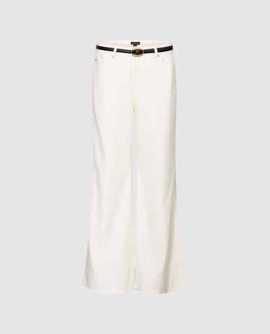 URBAN REVIVO - Quần jeans nữ ống loe kèm thắt lưng 
