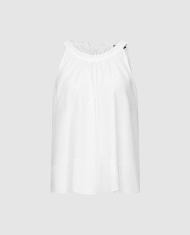  URBAN REVIVO - Áo kiểu nữ cổ yếm phối nơ 