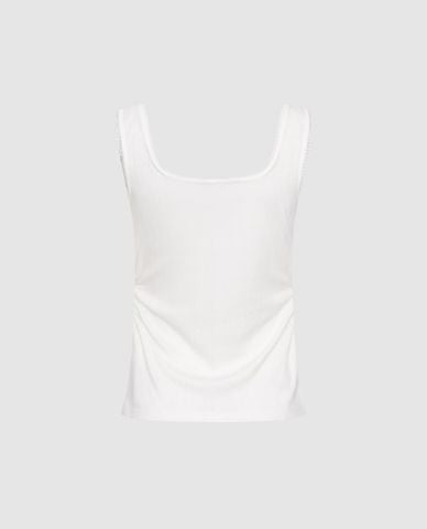  URBAN REVIVO - Áo hai dây nữ cổ vuông phối nút 