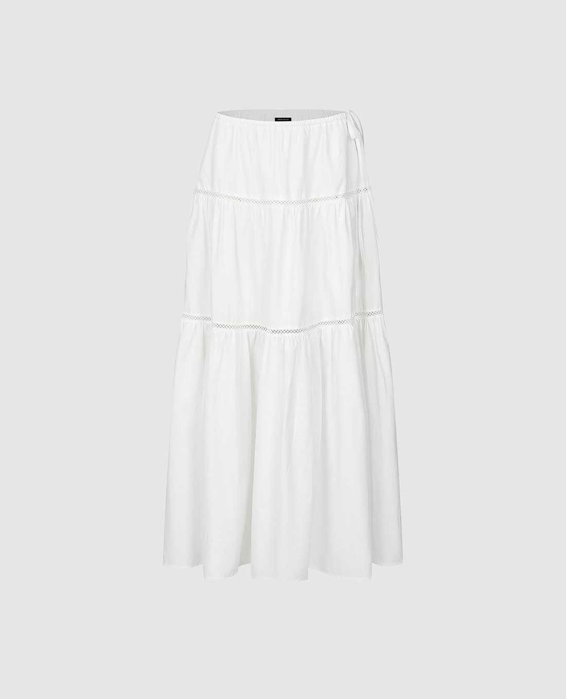 URBAN REVIVO - Chân váy xếp tầng midi phối ren