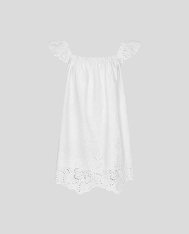  URBAN REVIVO - Đầm trễ vai mini cổ vuông bèo nhún 