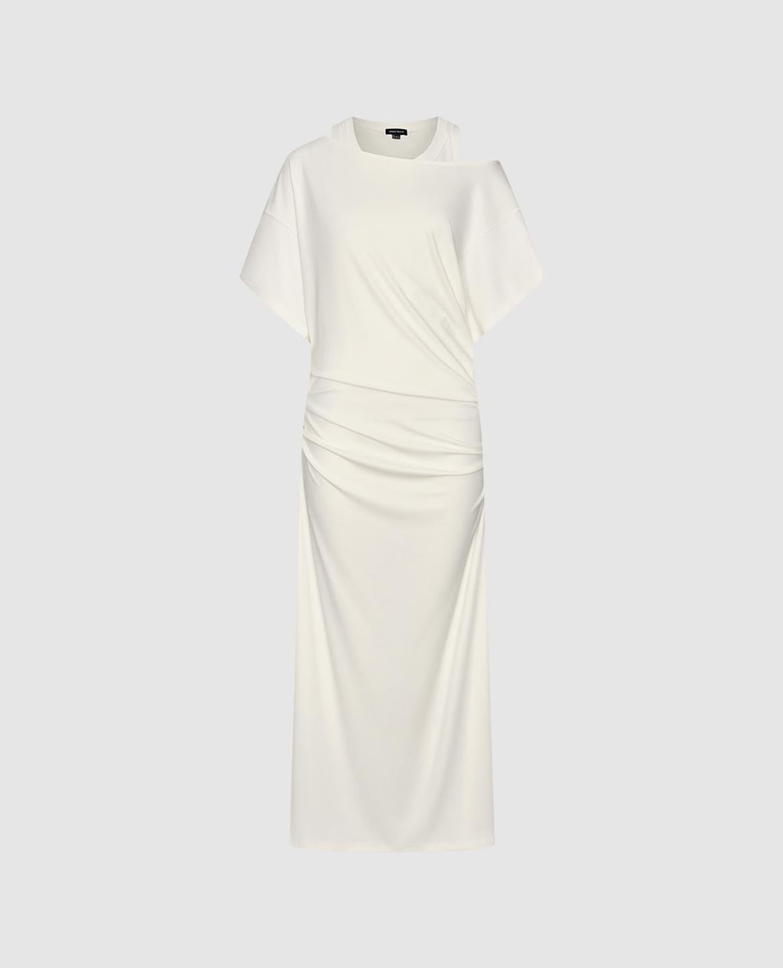 URBAN REVIVO - Đầm maxi lệch vai nhún eo