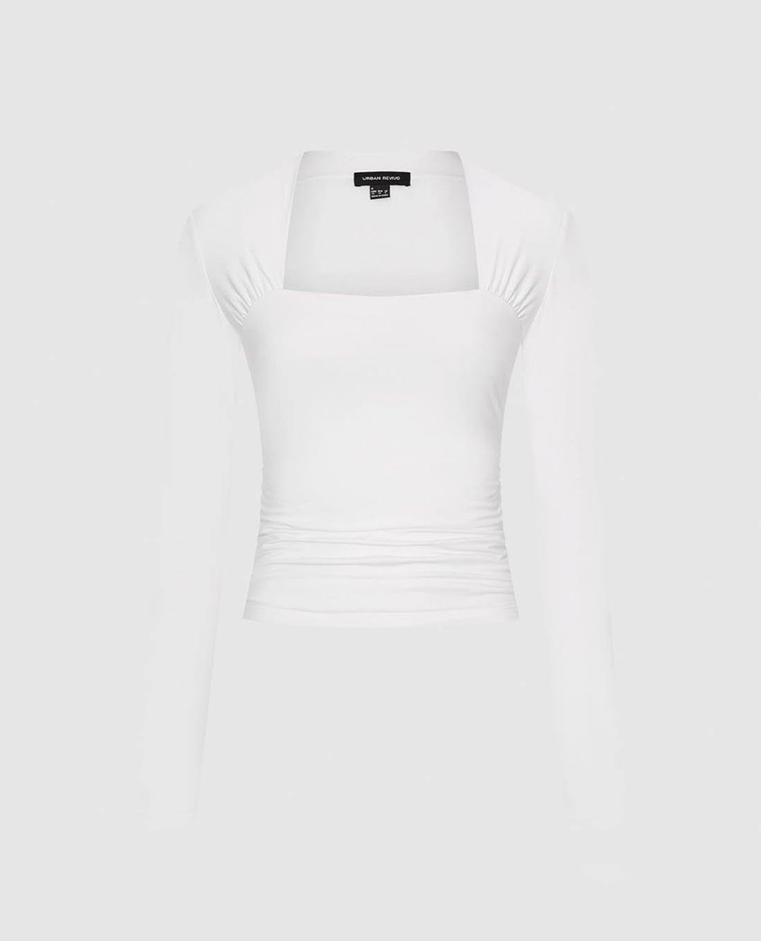 URBAN REVIVO - Áo thun nữ cổ vuông tay dài phom ôm