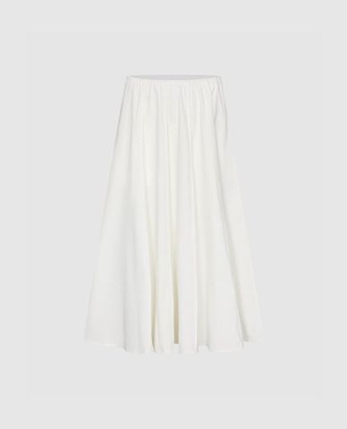  URBAN REVIVO - Chân váy chữ A midi xếp li lưng thun 