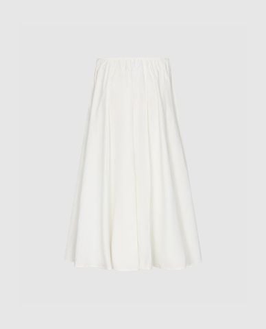  URBAN REVIVO - Chân váy chữ A midi xếp li lưng thun 