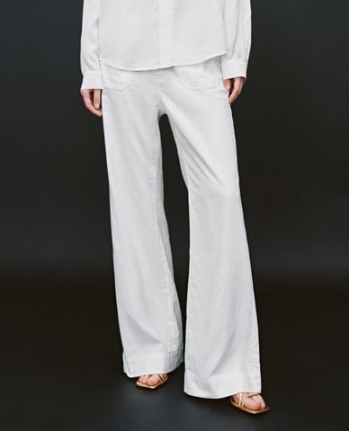  URBAN REVIVO - Quần jeans nữ ống rộng lưng cao 