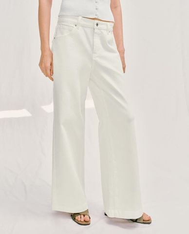  URBAN REVIVO - Quần jeans nữ ống rộng thanh lịch 