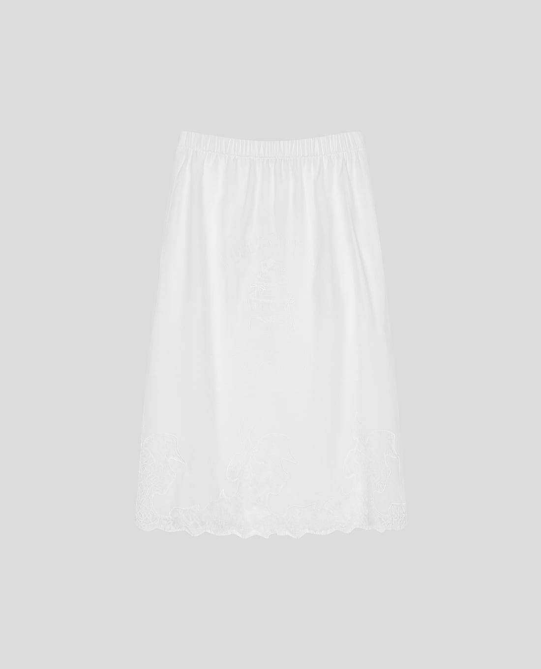 URBAN REVIVO - Chân váy phom suông midi viền ren