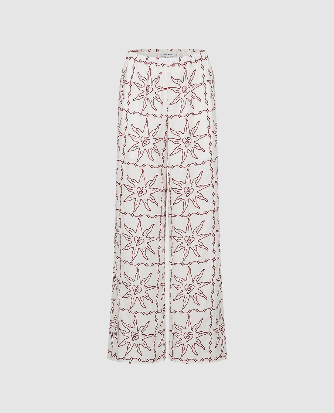 URBAN REVIVO - Quần nữ ống rộng thêu họa tiết