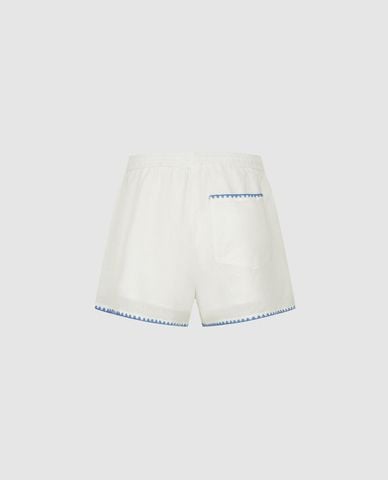  URBAN REVIVO - Quần short nữ ống rộng thêu họa tiết 