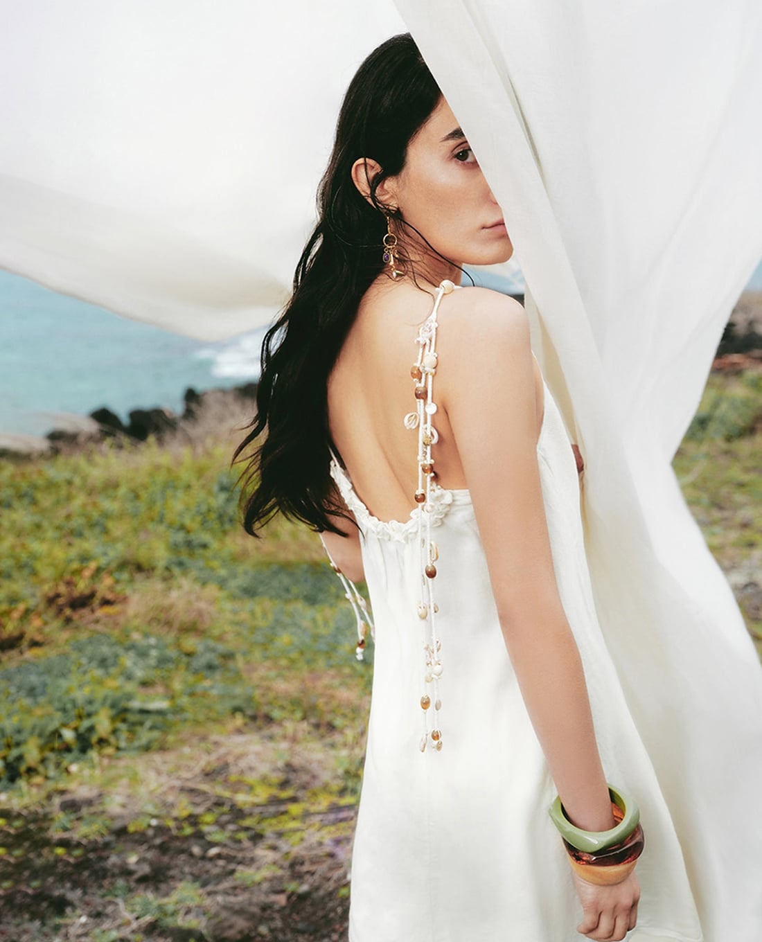 URBAN REVIVO - Đầm hai dây mini phối hạt