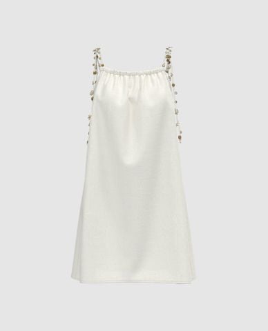  URBAN REVIVO - Đầm hai dây mini phối hạt 