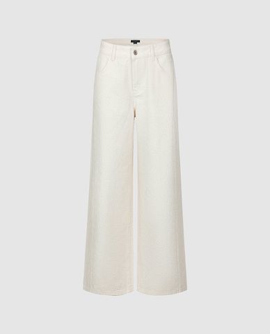  URBAN REVIVO - Quần jeans nữ ống rộng hiện đại 