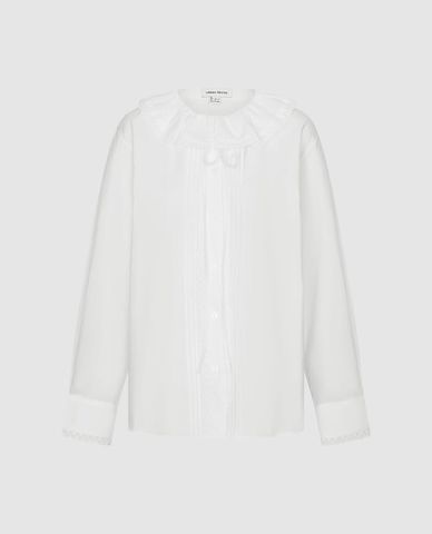  URBAN REVIVO - Áo sơ mi nữ cổ bèo tay dài phối ren 