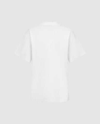  URBAN REVIVO - Áo thun nữ cổ tròn tay ngắn in họa tiết 