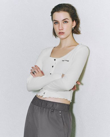  URBAN REVIVO - Áo khoác cardigan nữ cổ tròn tay dài 