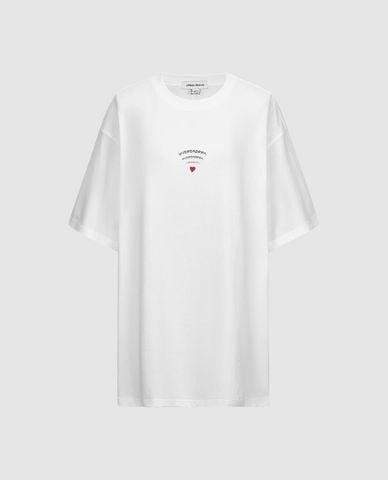  URBAN REVIVO - Áo thun nữ cổ tròn tay ngắn in chữ 