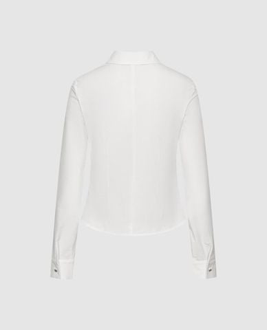  URBAN REVIVO - Áo sơ mi nữ cổ bẻ tay dài phom ôm 