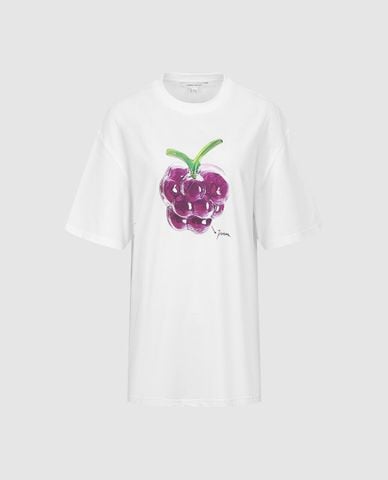  URBAN REVIVO - Áo thun nữ cổ tròn tay ngắn in họa tiết 